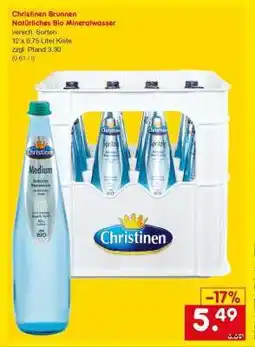Netto Marken-Discount Christinen Brunnen Natürliches Bio Mineralwasser Angebot