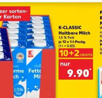 Kaufland K-CLASSIC Haltbare Milch Angebot