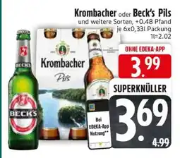 Edeka Krombacher oder Beck's Pils Angebot