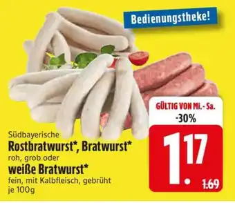 Edeka Südbayerische Rostbratwurst, Bratwurst, weiße Bratwurst Angebot