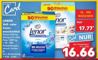 Kaufland LENOR Voll- oder Color- waschmittel Angebot