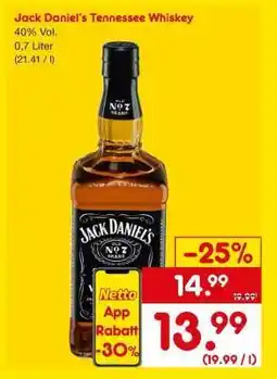 Netto Marken-Discount Jack Daniel’s Tennessee Whiskey Angebot