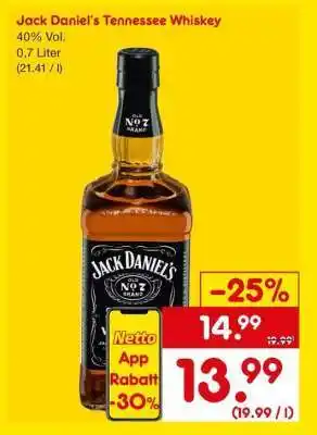 Netto Marken-Discount Jack Daniel’s Tennessee Whiskey Angebot