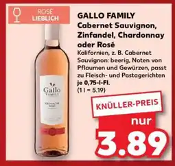 Kaufland GALLO FAMILY Cabernet Sauvignon, Zinfandel, Chardonnay oder Rosé Angebot