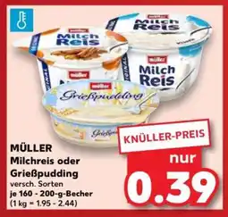 Kaufland MÜLLER Milchreis oder Grießpudding Angebot