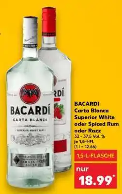 Kaufland BACARDI Carta Blanca Superior White oder Spiced Rum oder Razz Angebot