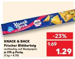 Kaufland KNACK & BACK Frischer Blätterteig Angebot