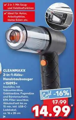 Kaufland CLEANMAXX 2-in-1-Akku-Handstaubsauger 15093 Angebot