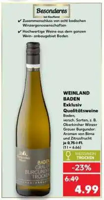 Kaufland WEINLAND BADEN Exklusiv Qualitätsweine Angebot