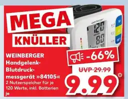 Kaufland WEINBERGER Handgelenk-Blutdruckmessgerät 84105 Angebot