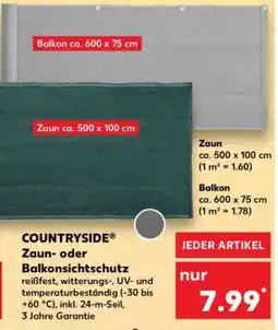 Kaufland COUNTRYSIDE Zaun- oder Balkonsichtschutz Angebot