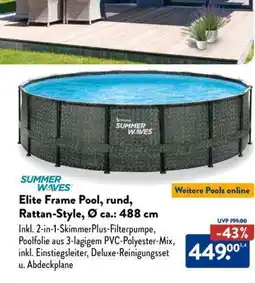 Aldi Süd Elite Frame Pool, rund, Rattan-Style, Ø ca.: 488 cm Angebot