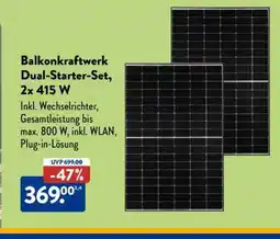 Aldi Süd Balkonkraftwerk Dual-Starter-Set, 2x 415 W Angebot