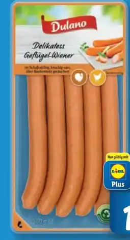 Lidl Dulano Delikatess Geflügel-Wiener Angebot