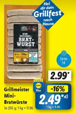 Lidl Grillmeister Mini- Bratwürste Angebot