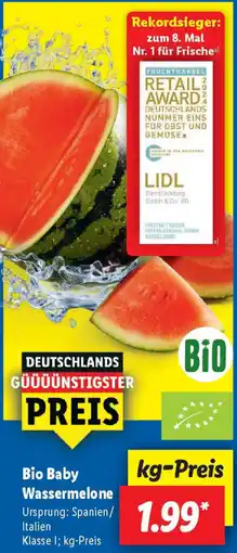 Lidl Bio Baby Wassermelone Angebot
