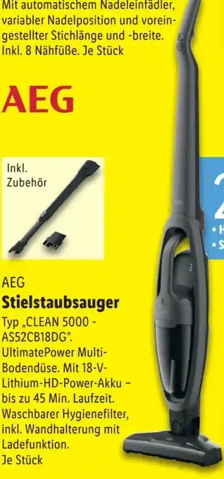Lidl AEG Akkustaubsauger Clean 5000 AS52CB18DG Angebot