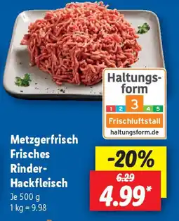 Lidl Metzgerfrisch Frisches Rinder- Hackfleisch Angebot