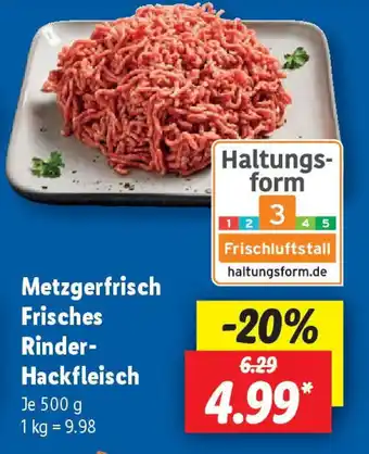 Lidl Metzgerfrisch Frisches Rinder- Hackfleisch Angebot