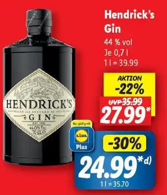 Lidl Hendrick's Gin Angebot