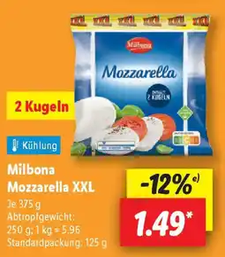Lidl Milbona Mozzarella XXL Angebot