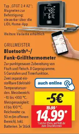 Lidl GRILLMEISTER Bluetooth-/ Funk-Grillthermometer Angebot