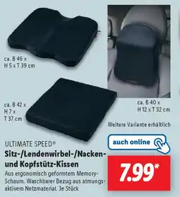 Lidl ULTIMATE SPEED Sitz-/Lendenwirbel-/Nacken- und Kopfstütz-Kissen Angebot