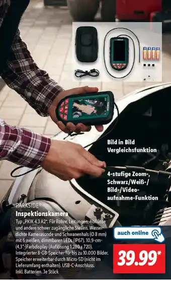 Lidl PARKSIDE Inspektionskamera Angebot