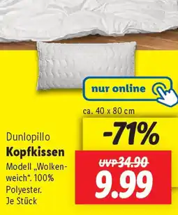 Lidl Dunlopillo Kopfkissen Angebot