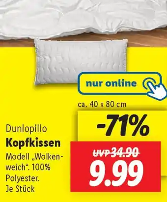 Lidl Dunlopillo Kopfkissen Angebot