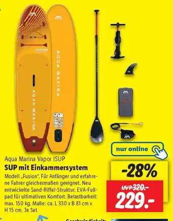 Lidl Aqua Marina Vapor ISUP SUP mit Einkammersystem Angebot
