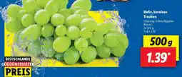Lidl Helle, kernlose Trauben Angebot