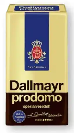 Scheck-in-Center Dallmayr Prodomo Kaffee Spezialveredelt Angebot