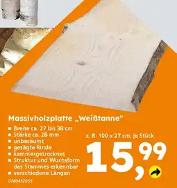 Globus Baumarkt Massivholzplatte „Weißtanne" Angebot