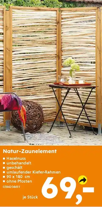 Globus Baumarkt Natur-Zaunelement Angebot