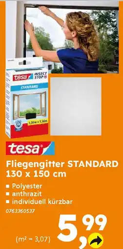 Globus Baumarkt tesa Fliegengitter STANDARD 130*150 Angebot