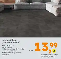 Globus Baumarkt Laminatfliese ,Concrete Black" Angebot