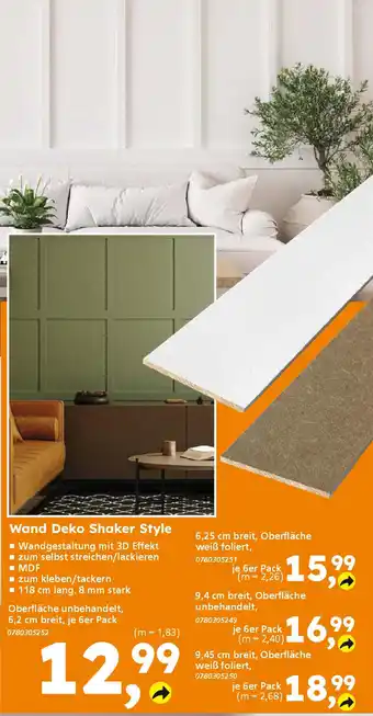 Globus Baumarkt Wand Deko Shaker Style Angebot