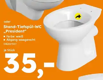 Globus Baumarkt Stand-Tiefspül-WC „President" Angebot