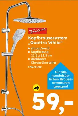 Globus Baumarkt TrendLine Kopfbrausesystem ,,Quattro White" Angebot