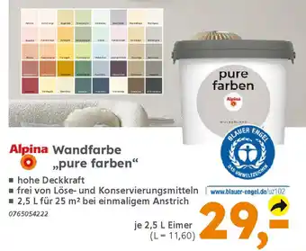 Globus Baumarkt Alpina Wandfarbe "pure farben" Angebot