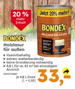 Globus Baumarkt BONDEX Holzlasur für außen Angebot