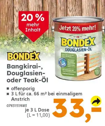 Globus Baumarkt BONDEX Bangkirai-, Douglasien- oder Teak-ÖI Angebot