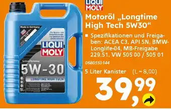 Globus Baumarkt LIQUI MOLY Motoröl „Longtime High Tech 5W30" Angebot