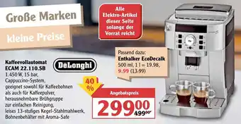 Globus DeLonghi Kaffeevollautomat ECAM 22.110.SB Angebot