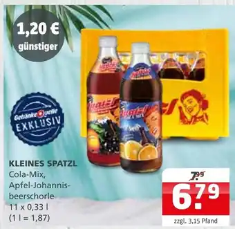 Getränke Quelle Kleines spatzl cola-mix oder apfel-johannisbeerschorle Angebot