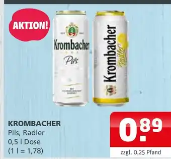 Getränke Quelle Krombacher pils oder radler Angebot