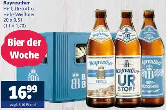 Getränkewelt Bayreuther hell, urstoff oder hefe-weißbier Angebot