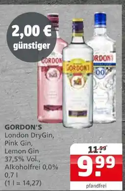 Getränke Quelle Gordon's london drygin, pink gin oder lemon gin Angebot