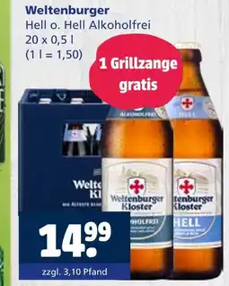 Getränkewelt Weltenburger kloster alkoholfrei oder hell Angebot